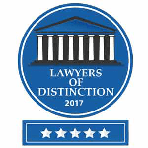 Lawyers of Distinction Top 10% in the USA award badge 2017