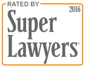 Super Lawyers Rising Star award badge 2016