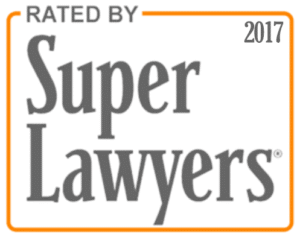 Super Lawyers Rising Star award badge 2017