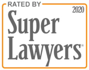 Super Lawyers Rising Star award badge 2020